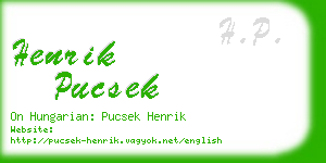 henrik pucsek business card